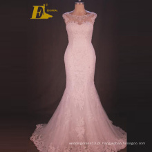 ED Bridal 2017 Hot Selling Mermaid Cap Sleeve See Through Back Lace Appliqued Vestido de casamento na China